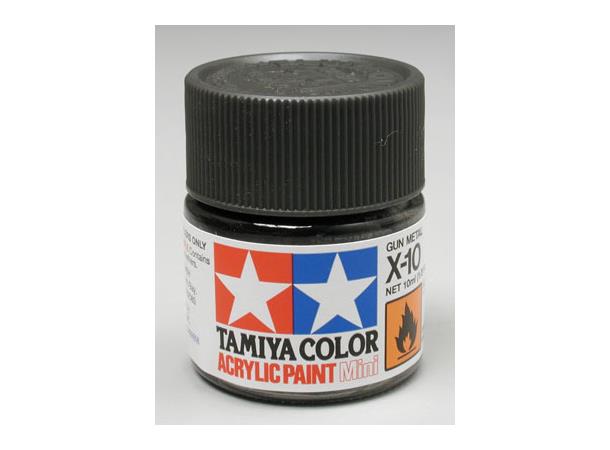 Tamiya lakk Acryl X-10 Gun Metal 10ml glass