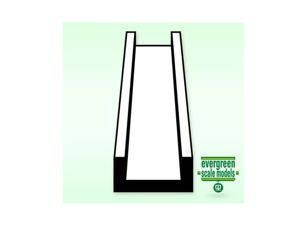 Evergreen U-kanal profil 3,2 x350mm (.125) 4 stk