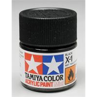 Tamiya lakk Acryl X-01 Sort blank 10ml glass