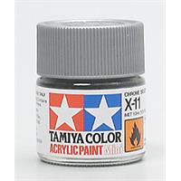 Tamiya lakk Acryl X-11 cromesilver 10ml glass