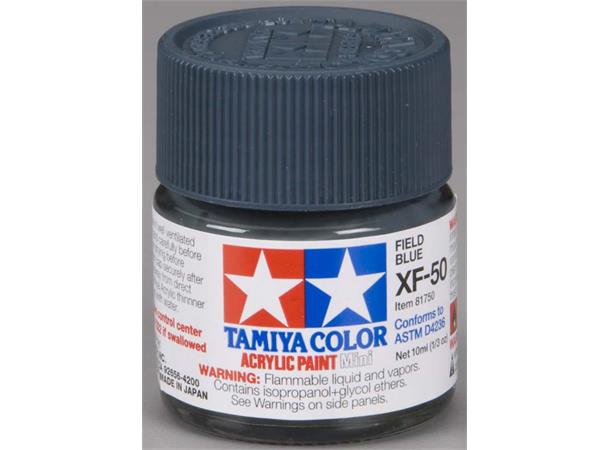 Tamiya lakk Acryl XF-50 Field Blue 10ml glass