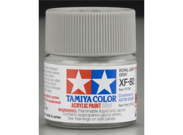 Tamiya lakk Acryl XF-80 Royal Grey 10ml glass