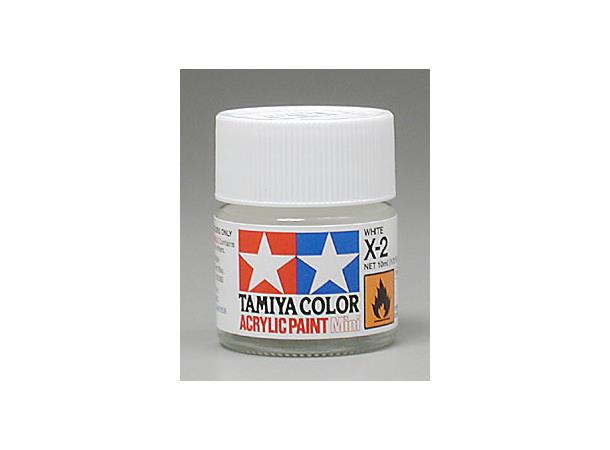 Tamiya lakk Acryl X-02 hvit 10ml glass