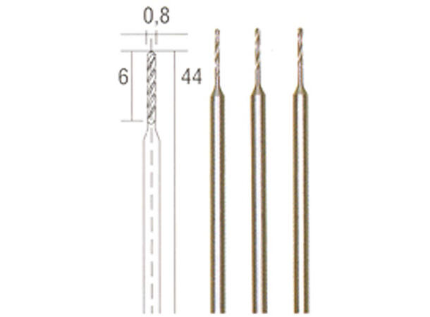 Borsett HSS 0,8mm   3 stk Proxxon