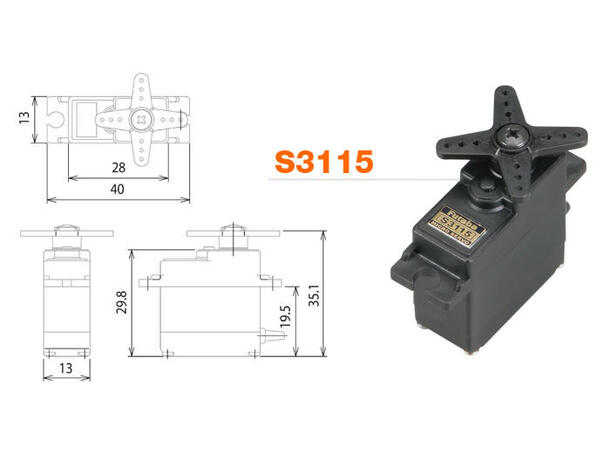 Futaba servo S3115 2,8kg/0.15s