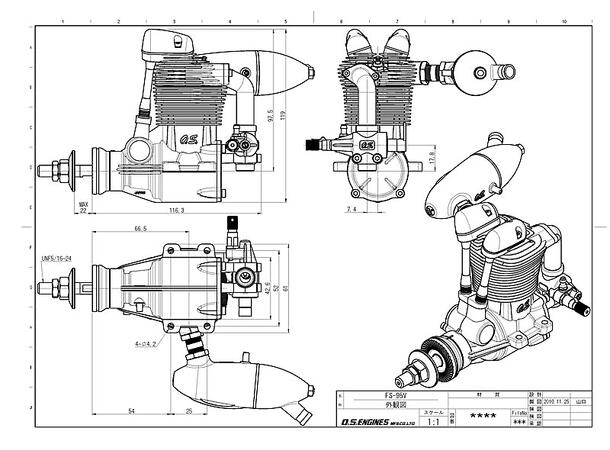 OS  FS-95V 4-takt flymotor