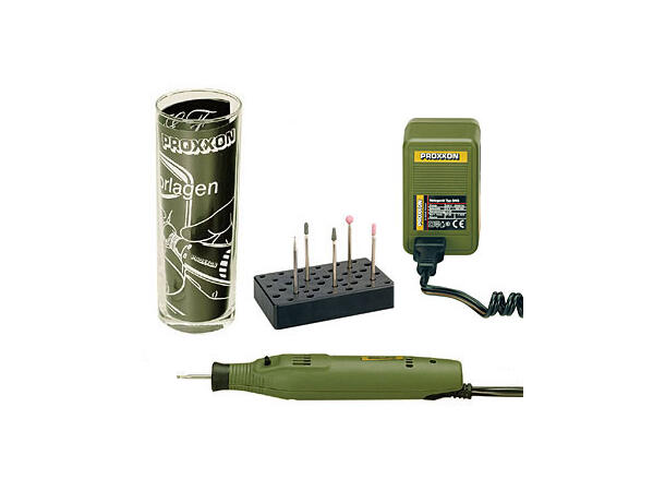 Proxxon Graversett GG12 følger med 12V strømforsyning