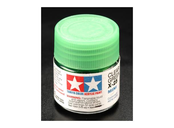 Tamiya lakk Acryl X-25 Cl.Green 10ml glass