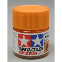 Tamiya lakk Acryl X-06 Orange 10ml glass