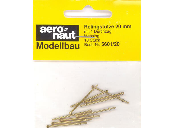 Rekkestendere 30mm 1 hull 10 stk for 0,8mm messingtråd