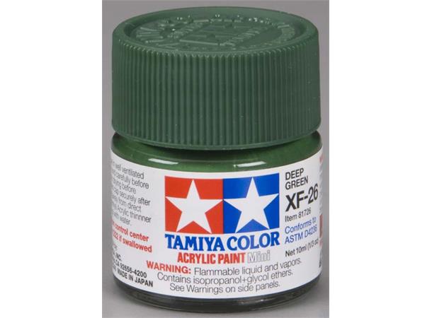 Tamiya lakk Acryl XF-26 Deep Green 10ml glass