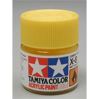 Tamiya lakk Acryl X-08 Lem/Yellow 10ml glass