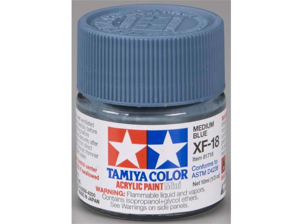 Tamiya lakk Acryl XF-18 Med Blue 10ml glass