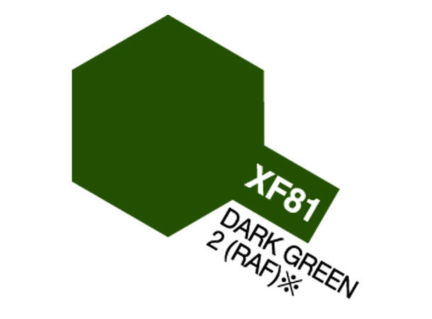 Tamiya lakk Acryl XF-81 Dark Green RAF Dark Green RAF 10ml glass
