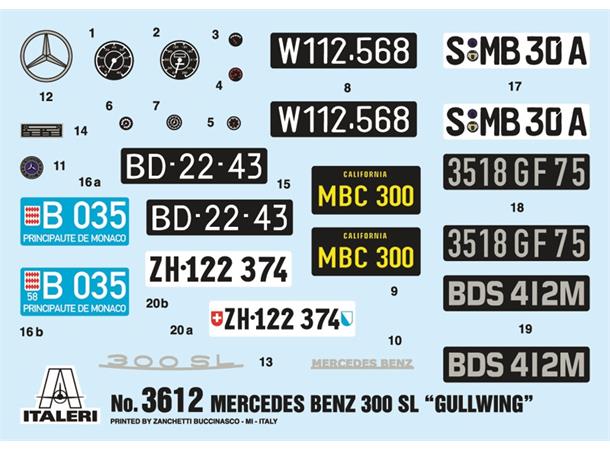 Italeri 1:16  Mercedes Benz 300 SL Gull