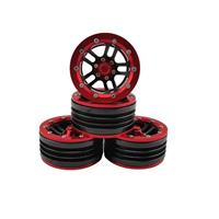 HobbyDetails 1.9 Alu Beadlock Wheels 4pcs Red