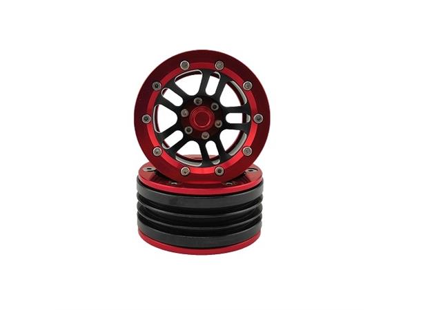 HobbyDetails 1.9 Alu Beadlock Wheels 4pcs Red