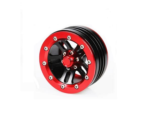 HobbyDetails 1.9 Alu Beadlock Wheels 4pcs Red