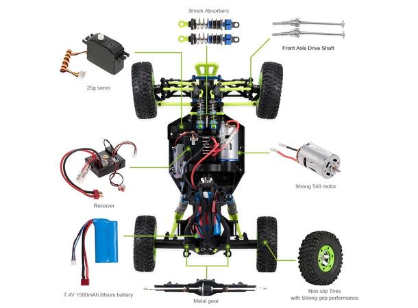 WLToys Across RockRacer 1/12 4WD RTR 1/12 skala