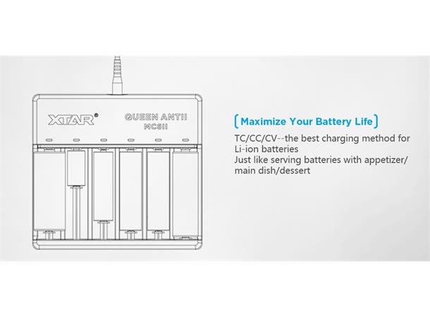 XTAR MC6II 0.5Ax6 Li-Ion Lader 220V