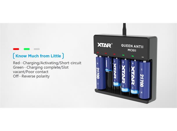 XTAR MC6II 0.5Ax6 Li-Ion Lader 220V