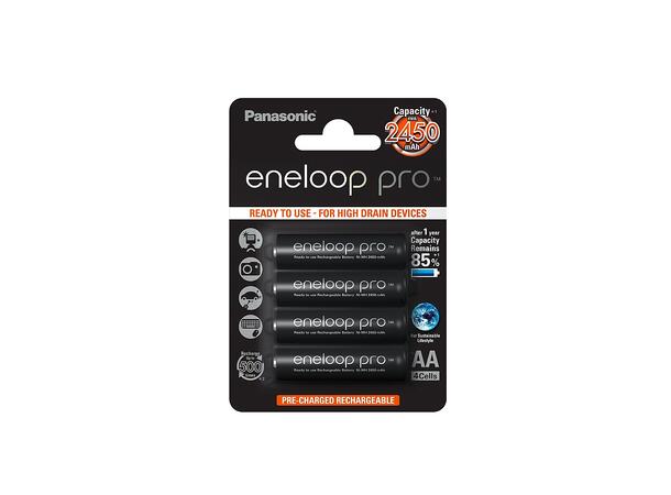 Batteri Eneloop Pro AA 4stk oppladbare Panasonic