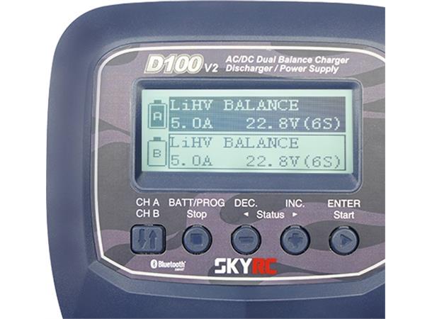SkyRC D100 V2 100/200W 230/12V Dual Computerlader