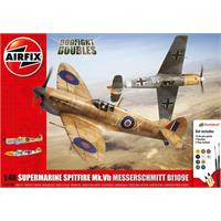 Airfix Spitfire + Messerschmitt gavesett 1/48 byggesett m/lim og lakk