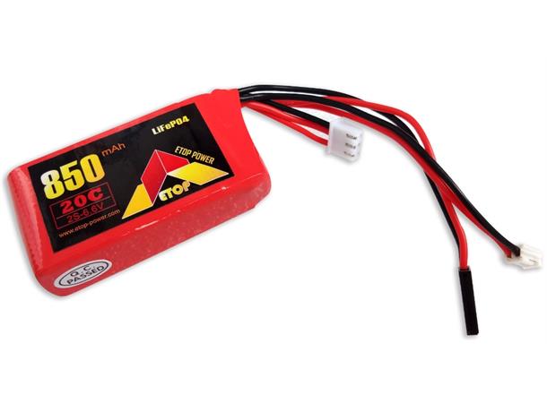 6,6V  850mAh - 20C - Etop LiFePo4