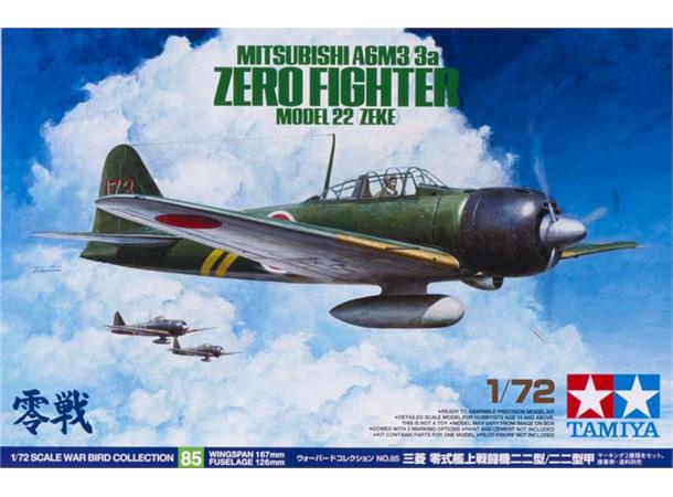 Tamiya A6M3 / 3A Zero Model 22 Zeke 1/72 plastbyggesett