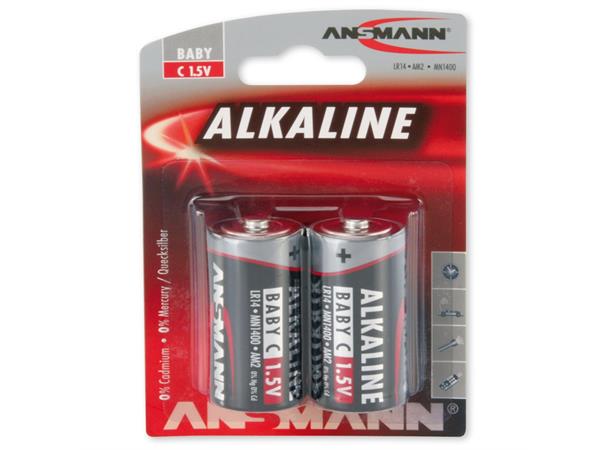 Batteri 1,5 V Baby C/LR14 Alkaline 2stk Ansmann Red