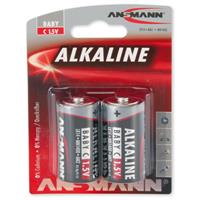 Batteri 1,5 V Baby C/LR14 Alkaline 2stk Ansmann Red