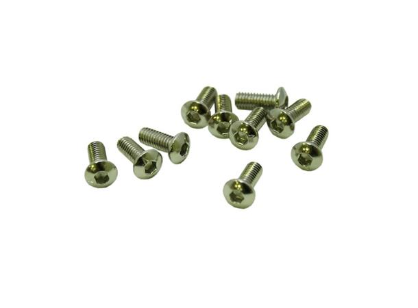 M4x8mm Knapp hode skrue (10 Stk) Blanke, ikke sorte skruer