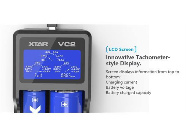 XTAR VC2 Li-Ion lader