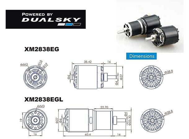 Dualsky X-Motor EG-14L 2838 860KV 860kV  98gram