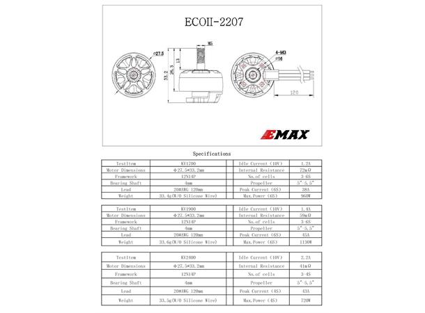 EMAX ECO II Series 2207 2400KV