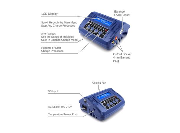 SkyRC E680 12/220V 80W Computerlader og Power supply