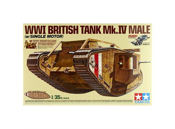 Tamiya British WWI Tanks Mk.IV Male Med infanteri figurer