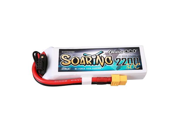 3s  2200mAh - 30C- Gens Ace Soaring XT60 G-Tech