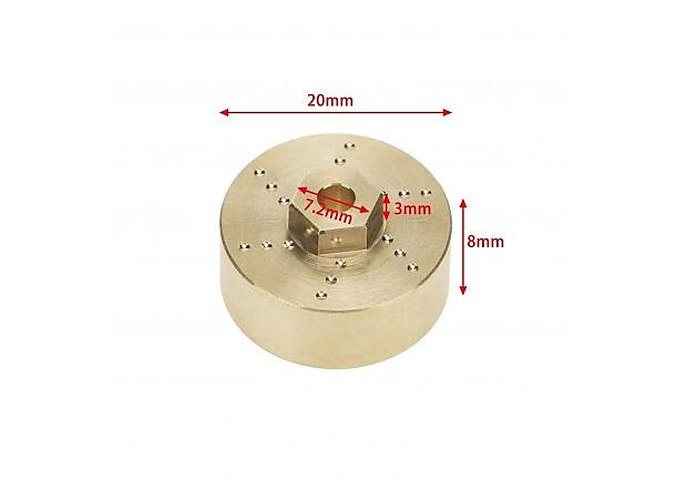 4mm Brass Wheel Counterweights SCX24 For Axial 1/24