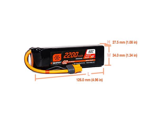 4s  2200mAh - 50C - Spektrum LiPo G2 IC3 IC3/EC3