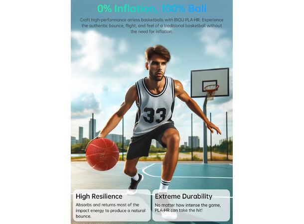Biqu PLA-HR Filament Airless Basketball Orange