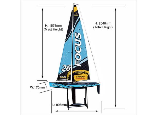 Joysway Focus V3 - 2.4GHz Seilbåt RTR RTR  Blå