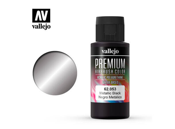Vallejo Metallic Akryl maling 60ml Metallic sort for Airbrush