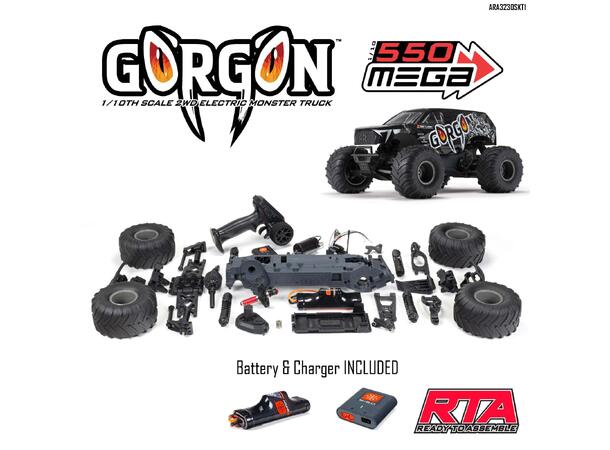 ARRMA Gorgon Mega 2WD Black - RTA Kit