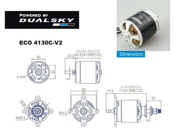 Dualsky ECO 4130C V2 375KV 380gram