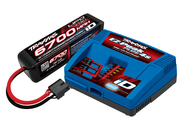 Traxxas Lader og batteri combo EX-Peak 8A  m/ 1stk 4S 6700mAh batterier