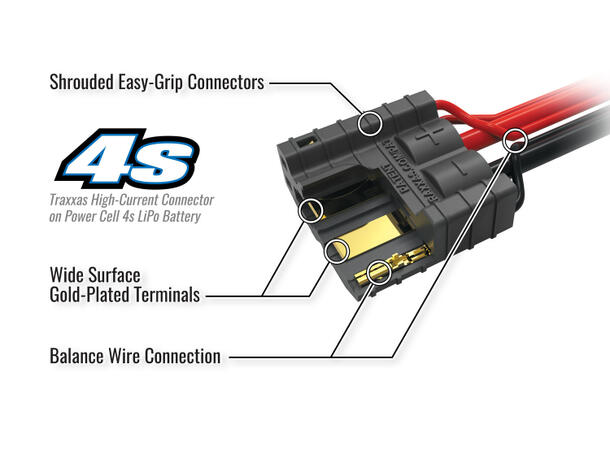 Traxxas Lader og batteri combo EX-Peak 8A  m/ 1stk 4S 6700mAh batterier