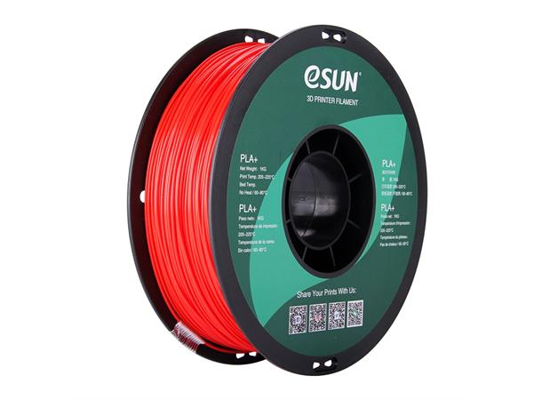 eSUN PLA+ 1.75mm 1kg - Red Rød 3D printer filament