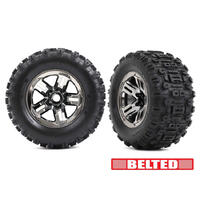 Dekk på felg Sledgehammer Belted 3.8'' 2 stk  Black Crome
